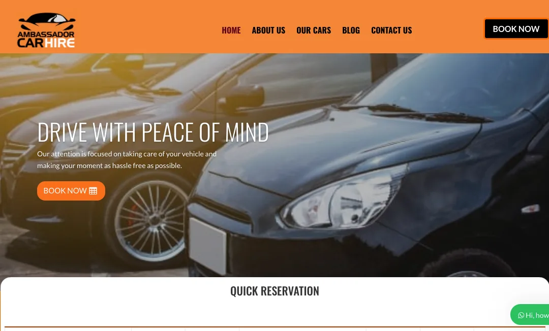 Car Rental Company in Malawi Website